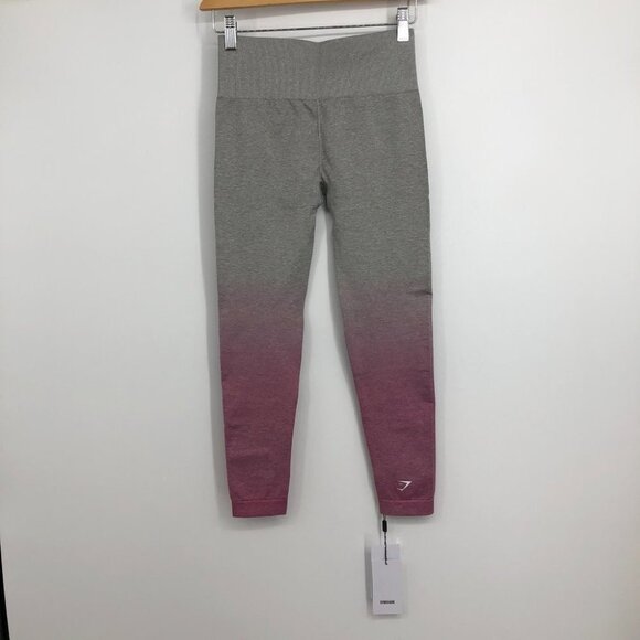 NWT GYMSHARK ADAPT  OMBRE SEAMLESS LEGGINGS in PINK/GREY MARL size small - Picture 4 of 16